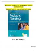 Test Bank for Pediatric Nursing&colon; Critical Components of Nursing Care 3rd Edition Kathryn Rudd&period; All chapters covered&period; Questions and answers with rationales&period;