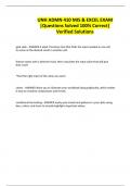 UNH ADMN 410 MIS & EXCEL EXAM &vert;Questions Solved 100&percnt; Correct&vert; Verified Solutions
