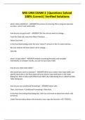 MIS UNH EXAM 3 &vert;Questions Solved 100&percnt; Correct&vert; Verified Solutions