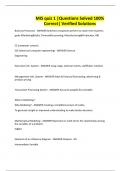MIS quiz 1 &vert;Questions Solved 100&percnt; Correct&vert; Verified Solutions