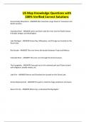 US Map Knowledge Questions with 100&percnt; Verified Correct Solutions