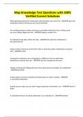 Map Knowledge Test Questions with 100&percnt; Verified Correct Solutions