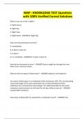 MAP - KNOWLEDGE TEST Questions with 100&percnt; Verified Correct Solutions