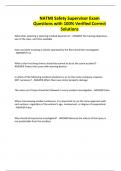 NATMI Safety Supervisor Exam Questions with 100&percnt; Verified Correct Solutions