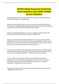 NATMI Safety Supervisor & Director Exam Questions with 100&percnt; Verified Correct Solutions