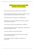 NATMI Exam Questions with 100&percnt; Verified Correct Solutions