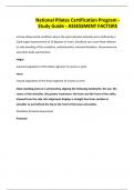 National Pilates Certification Program - Study Guide - ASSESSMENT FACTORS