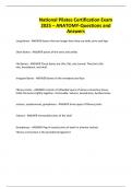 National Pilates Certification Exam 2025 &ndash; ANATOMY-Questions and Answers