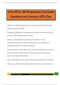USA MCN -568 Respiratory Unit Exam Questions and Answers 100&percnt; Pass