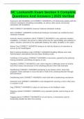 NC Locksmith Exam Section 5 Complete Questions And Answers &vert; 2025 Verified