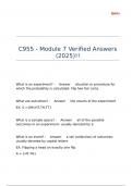 C955 - Module 7 Verified Answers &lpar;2025&rpar;&excl;&excl;