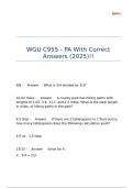 WGU C955 - PA With Correct Answers &lpar;2025&rpar;&excl;&excl;