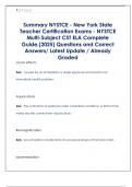 Summary NYSTCE - New York State  Teacher Certification Exams - NYSTCE  Multi-Subject CST ELA Complete  Guide&period;&lpar;2025&rpar; Questions and Correct  Answers&sol; Latest Update &sol; Already  Graded