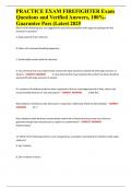 PRACTICE EXAM FIREFIGHTER Exam Questions and Verified Answers&comma; 100&percnt;- Guarantee Pass &lpar;Latest 2025