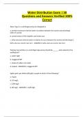 Water Distribution Exam &vert; 50 Questions and Answers Verified 100&percnt; Correct
