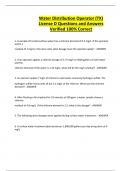 Water Distribution Operator &lpar;TX&rpar; License D Questions and Answers Verified 100&percnt; Correct
