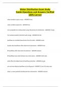 Water Distribution Exam Study Guide&plus;Questions and Answers Verified 100&percnt; Correct