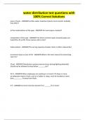 water distribution test questions with 100&percnt; Correct Solutions