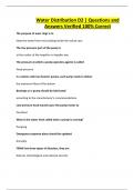 Water Distribution D2 &vert; Questions and Answers Verified 100&percnt; Correct