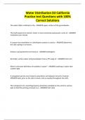 Water Distribution D2 California Practice test Questions with 100&percnt; Correct Solutions