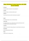Water Distribution Practice Questions with 100&percnt; Correct Solutions