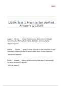 D269 Task 1 Practice Set Verified Answers &lpar;2025&rpar;&excl;&excl;