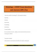 Histology &ndash; OSMT Exam Questions and Answers 100&percnt; Pass