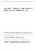 NRF Retail Industry Fundamentals Exam