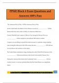 PPME Block 4 Exam Questions and Answers 100&percnt; Pass