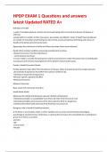HPDP EXAM 1 Questions and answers latest Updated RATED A&plus; 