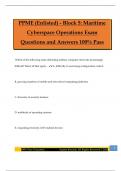 PPME &lpar;Enlisted&rpar; - Block 5&colon; Maritime Cyberspace Operations Exam Questions and Answers 100&percnt; Pass
