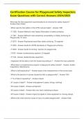 Certification Course for Playground Safety Inspectors Exam Questions with Correct Answers 2024&sol;2025