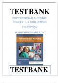  TESTBANK FOR PROFESSIONAL NURSING CONCEPTS CHALLENGES 9TH EDITION BY BETH PERRY BLACK ALL CHAPTERS COVERED QUESTIONS AND ANSWERS GRADED A&plus; LATEST UPDATE 2025&sol;2026