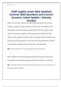 AAET registry exam Q&A Updated  Summer 2025 Questions and Correct  Answers&sol; Latest Update &sol; Already  Graded