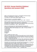 HS 2211- Human Nutrition-Diabetes Questions and answers 2025&period;