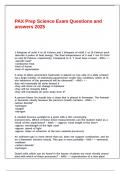 PAX Prep Science Exam Questions and answers 2025&period;