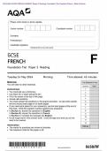 2024 AQA GCSE FRENCH 8658&sol;RF Paper 3 Reading Foundation Tier Question Paper &plus; Mark Scheme Actual 2024 AQA GCSE FRENCH 8658&sol;RF Paper 3 Reading Foundation Tier Merged Question Paper &plus; Mark  Scheme2024 AQA GCSE FRENCH 8658&sol;RF Paper 3 Reading Foundation Tier 