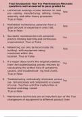 Final Graduation Test For Maintenance Mechanic questions well answered to pass graded A&plus;