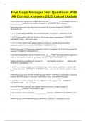 Five Guys Manager Bundled Exams 100&percnt; Verified &vert; Guaranteed Pass