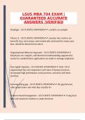 LSUS MBA 704 EXAM &vert;GUARANTEED ACCURATE ANSWERS &vert;VERIFIED