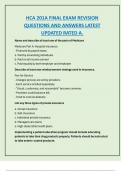 HCA 201A FINAL EXAM REVISION  QUESTIONS AND ANSWERS LATEST  UPDATED RATED A&period;