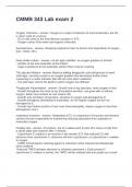 CMMB 343 Lab exam 2 Questions and Answers 2025