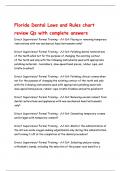 Florida Dental Laws and Rules chart review Qs with complete answers