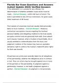 Florida Bar Exam Questions and Answers &lpar;Latest Update 2024&rpar; Verified Answers&period;