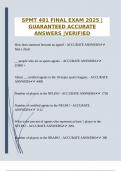 SPMT 481 FINAL EXAM 2025 &vert;GUARANTEED ACCURATE ANSWERS &vert;VERIFIED