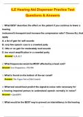 ILE Hearing Aid Dispenser Practice Test &lpar;Latest 2025 &sol; 2026 Update&rpar;  Questions and Verified Answers &vert; 100&percnt; Correct &vert; Grade A&plus;