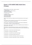 Exam 1 UTA NURS 5462 Adult Gero Primary Questions and Answers