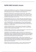 NURS 5462 Geriatric Issues Questions and Answers Correct
