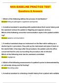 NHA Baseline Practice Test &lpar;Latest 2025 &sol; 2026 Update&rpar; Questions and Verified Answers &vert; 100&percnt; Correct &vert; Grade A&plus;