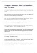 Chapter 6&colon; Money & Banking Questions And Answers&period;